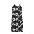 Black And White Cattleya Pattern Print Jersey Midi Cami Dress