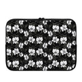 Black And White Cattleya Pattern Print Laptop Sleeve