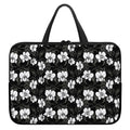 Black And White Cattleya Pattern Print Laptop Sleeve With Handle