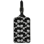 Black And White Cattleya Pattern Print Luggage Tag