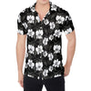 Black And White Cattleya Pattern Print Men's Shirt