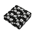 Black And White Cattleya Pattern Print Outdoor Seat Cushion Cover