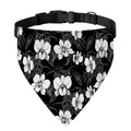 Black And White Cattleya Pattern Print Over The Collar Dog Bandana