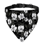 Black And White Cattleya Pattern Print Over The Collar Dog Bandana