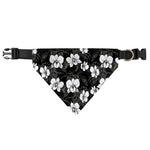 Black And White Cattleya Pattern Print Over The Collar Dog Bandana