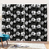 Black And White Cattleya Pattern Print Pencil Pleat Curtains