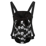 Black And White Cattleya Pattern Print Pet Carrier Backpack