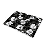 Black And White Cattleya Pattern Print Pet Cooling Mat Cover