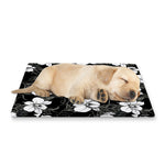 Black And White Cattleya Pattern Print Pet Cooling Mat Cover