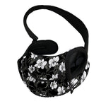 Black And White Cattleya Pattern Print Pet Sling Carrier