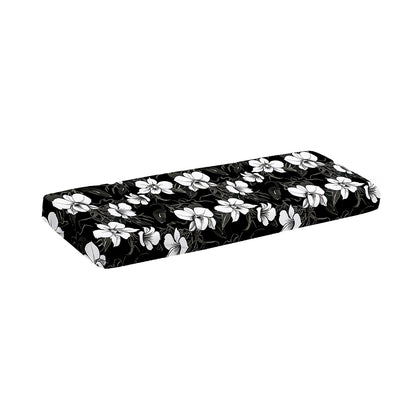 Black And White Cattleya Pattern Print Piano Keyboard Cover