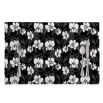 Black And White Cattleya Pattern Print Placemat