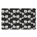 Black And White Cattleya Pattern Print Polyester Doormat