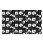 Black And White Cattleya Pattern Print Polyester Doormat