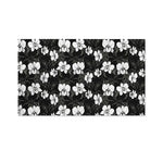 Black And White Cattleya Pattern Print Polyester Flag