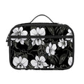 Black And White Cattleya Pattern Print Portable Lunch Bag
