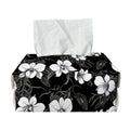 Black And White Cattleya Pattern Print Rectangle Tissue Box Cover