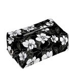 Black And White Cattleya Pattern Print Rectangle Tissue Box Cover