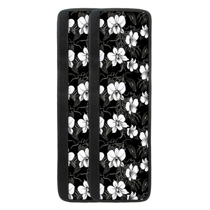 Black And White Cattleya Pattern Print Refrigerator Handle Covers