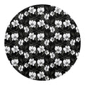 Black And White Cattleya Pattern Print Round Blanket