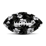 Black And White Cattleya Pattern Print Rugby Ball