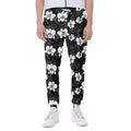 Black And White Cattleya Pattern Print Joggers