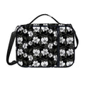 Black And White Cattleya Pattern Print Shoulder Strap Bible Bag