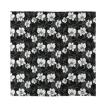 Black And White Cattleya Pattern Print Silk Bandana