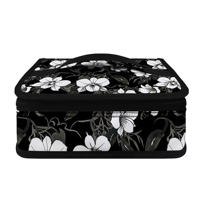 Black And White Cattleya Pattern Print Small Lunch Bag
