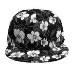 Black And White Cattleya Pattern Print Snapback Cap