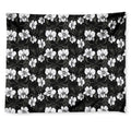 Black And White Cattleya Pattern Print Tapestry