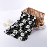 Black And White Cattleya Pattern Print Towel