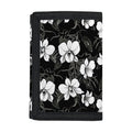 Black And White Cattleya Pattern Print Trifold Wallet