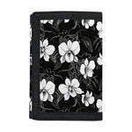 Black And White Cattleya Pattern Print Trifold Wallet