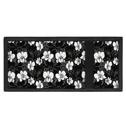 Black And White Cattleya Pattern Print Trifold Wallet