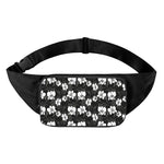 Black And White Cattleya Pattern Print Waist Bag