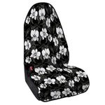 Black And White Cattleya Pattern Print Waterproof Car Seat Cover