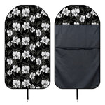 Black And White Cattleya Pattern Print Waterproof Car Seat Cover