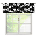 Black And White Cattleya Pattern Print Window Valance