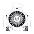 Black And White Celestial Sun Print Adjustable Apron