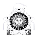 Black And White Celestial Sun Print Adjustable Apron