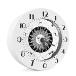 Black And White Celestial Sun Print Alarm Clock