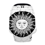 Black And White Celestial Sun Print Baby Seat Cover