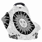 Black And White Celestial Sun Print Baby Seat Cover