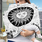 Black And White Celestial Sun Print Baby Seat Cover