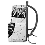 Black And White Celestial Sun Print Backpack
