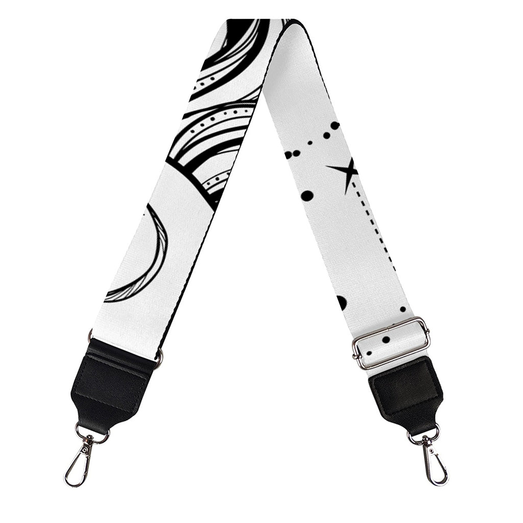 Black And White Celestial Sun Print Bag Strap