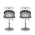 Black And White Celestial Sun Print Bar Stool Covers