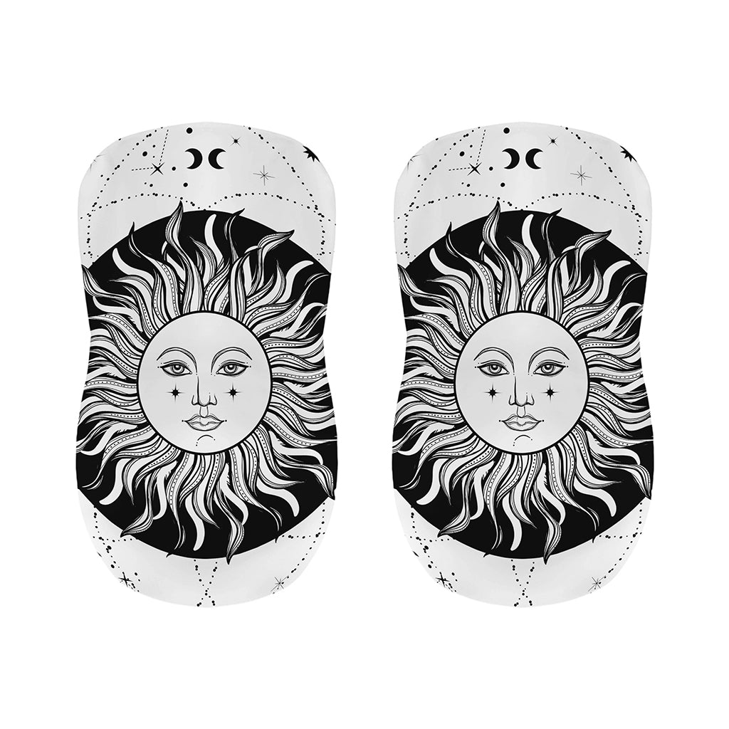 Black And White Celestial Sun Print Bar Stool Covers