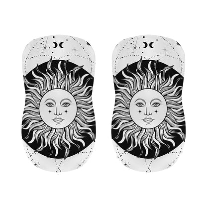 Black And White Celestial Sun Print Bar Stool Covers
